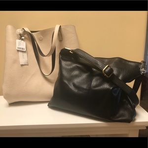 Free People Reversible Vegan Tote Black/Cream